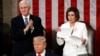 Tổng thống Trump, Phó Tổng thống Pence, Chủ tịch Hạ viện Pelosi tại Điện Capitol hôm 4/2/2020