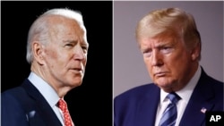 Ảnh phối hợp: Tổng thống Joe Biden, trái, và cựu Tổng thống Donald Trump.